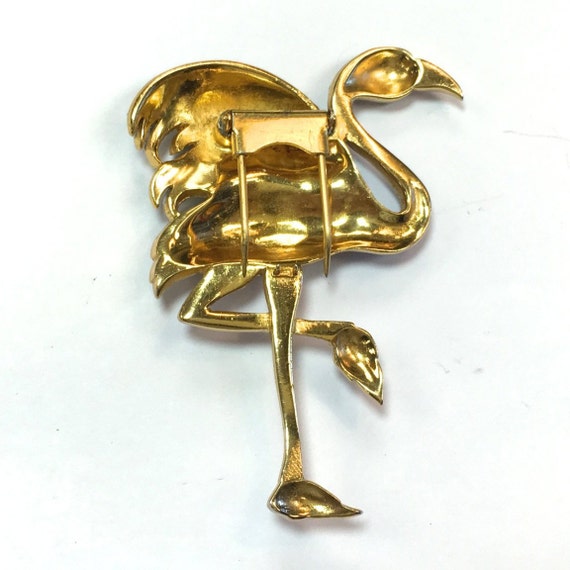 1940s Flamingo Rhinestone Dress Clip | - image 3