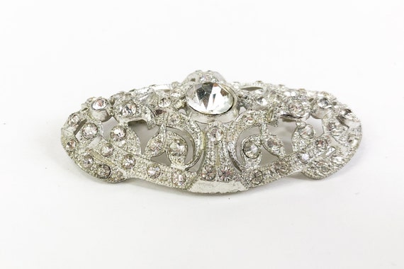 1930s Rhinestone Brooch | 30s Rhinestone Pin | Po… - image 5