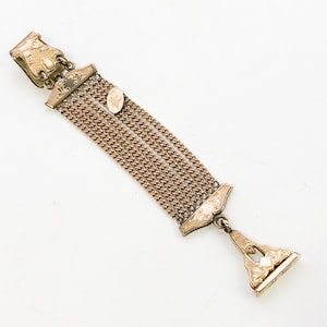 1900s Gold Pocket Watch Fob |  Engraved Gold Watch Fob & Chains | Victorian Pocket Watch Fob