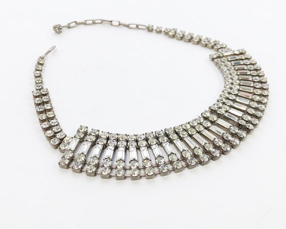 1950s Rhinestone Necklace | 50s Rhinestone Choker
