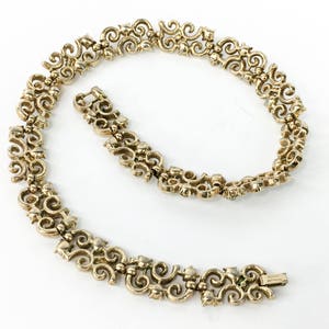 Trifari 1950s Gold Rhinestone Choker 50s Gold & Rhinestone Necklace Trifari image 5