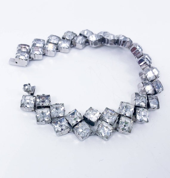 1940s Rhinestone Bracelet | 40s Rhinestone Square