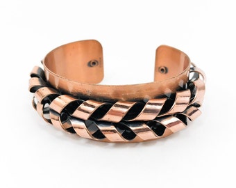 1950s Copper Cuff Bracelet | 50s Copper Coil Bracelet