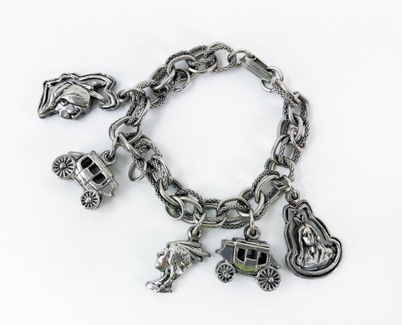 1950's Antique Unique Designer's SYG Multi Charm w Locket Bracelet