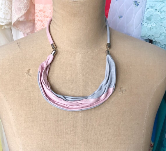 1990s Pink & Gray Leather Jewelry Set | 90s Pink … - image 2