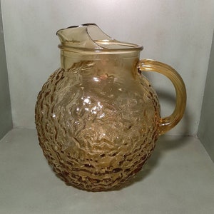 Vintage Amber Drink Pitcher
