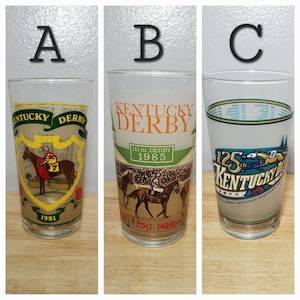 Vintage Kentucky Derby Glass Barware Mint Julep Tumblers