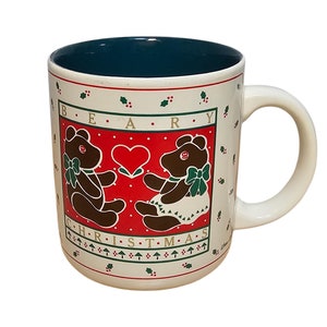 Vintage Beary Christmas 12oz Ceramic Coffee Mug