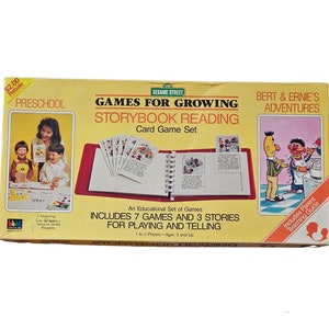 Vintage 1988 Sesame Street Games For Growing Storybook Reading Card Game Set