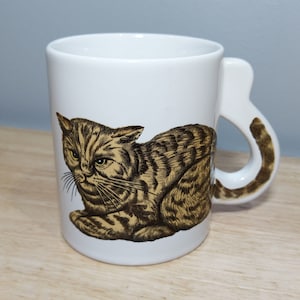 Vintage Cat Coffee Mug Kitty Mug