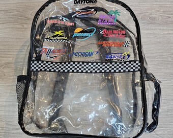 NASCAR Official Member Clear Backpack With Adjustable Straps & Mesh Side Pockets 12 Ryan Blaney Officially Licensed Clear Backpack – R & R INC main image 3