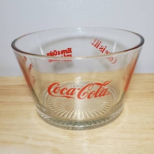 Vintage 80&#39;s Coca-Cola Glass Snack Bowl