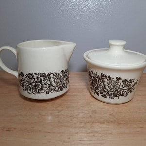 Vintage Ceramic Floral Creamer & Sugar Bowl Set