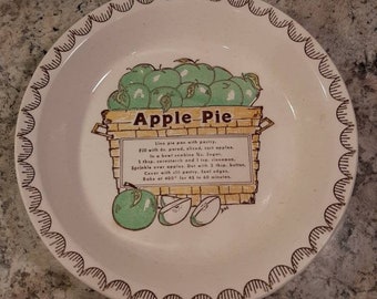 Vintage Apple Pie Recipe Dish