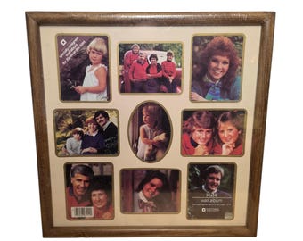 Vintage 1980s Decorel 15x15 Wooden Collage Picture Frame With 8 Openings Factory Sealed