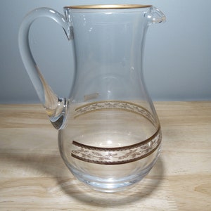 Vintage MCM Bohemia Crystalex Glass Pitcher image 1