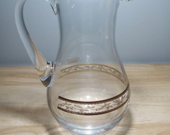 Vintage MCM Bohemia Crystalex Glass Pitcher