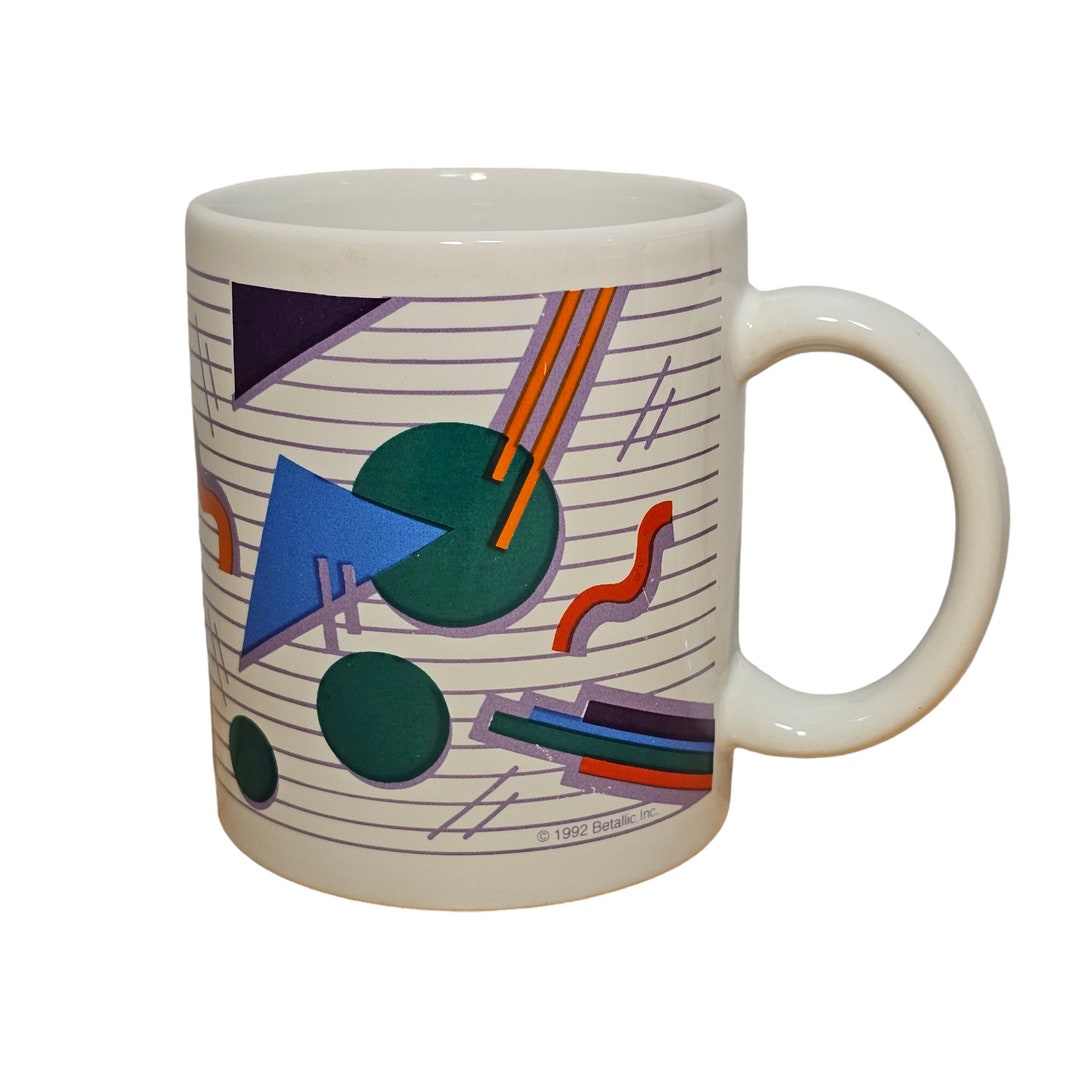 Vintage 1992 Geometric Shapes 12oz Coffee Mug - Etsy