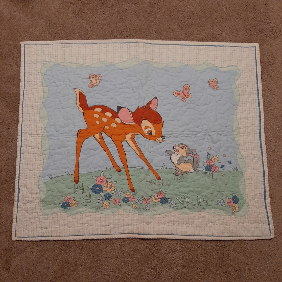 Vintage Disney Bambi & Thumper Baby Blanket Etsy