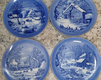 Vintage Currier And Ives Plates