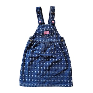 Vintage Oshkosh Size 6x Floral Denim Overall Dress