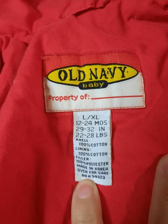 Vintage 90's Old Navy Toddler 12-24mo Red Floral … - image 9