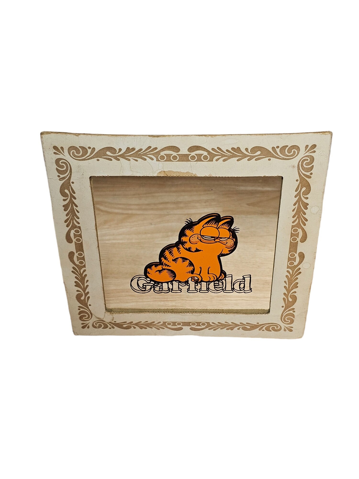 Cadre Miroir Garfield 38x28cm - Déco Murale Vintage, Très Bon état