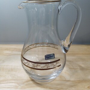 Vintage MCM Bohemia Crystalex Glass Pitcher image 2