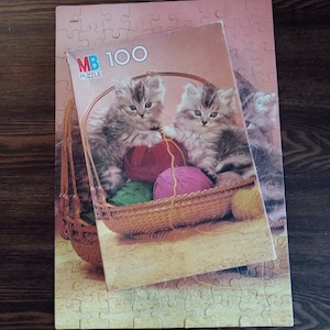 Vintage Milton Bradley Complete Kitten Jigsaw Puzzle