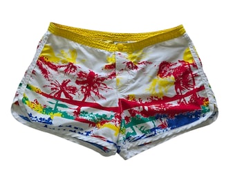 Vintage Y2K 725 Originals Tropical Print Junior Girls Medium Board Shorts