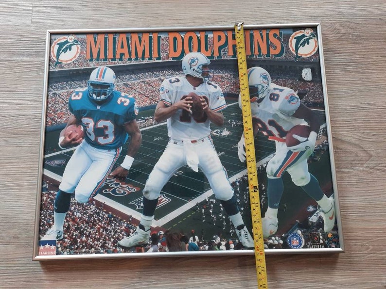 Vintage Miami Dolphins NFL Framed Poster Etsy