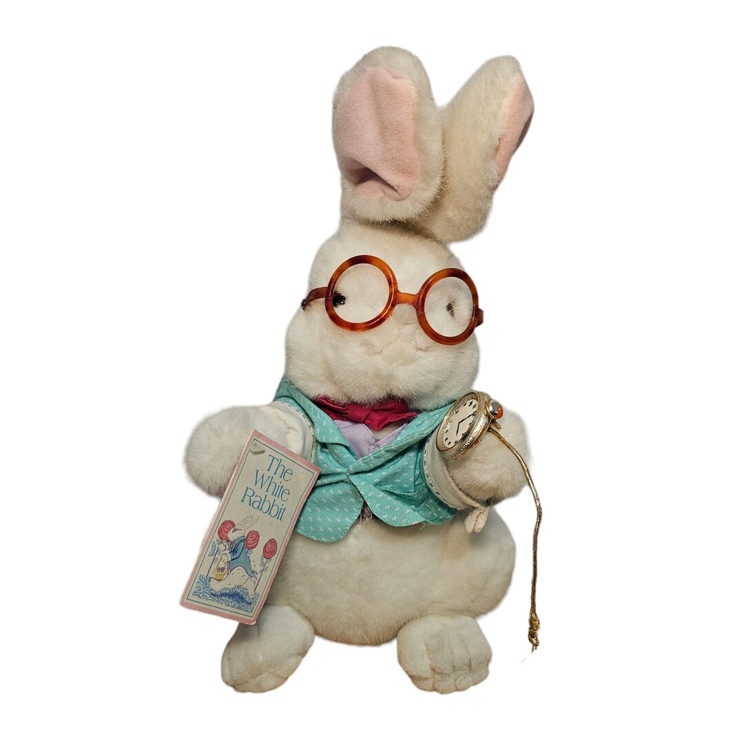 Vintage 1991 Target Alice in Wonderland the White Rabbit Plush Stuffed ...