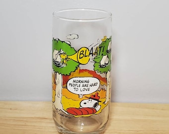 Vintage 1983 McDonald's Camp Snoopy Collectible Glass Tumbler
