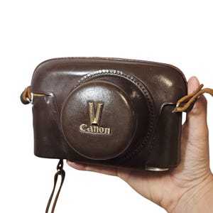 Vintage 1950&#39;s Canon VT De Luxe Z Rangefinder Brown Leather Camera Case With Strap