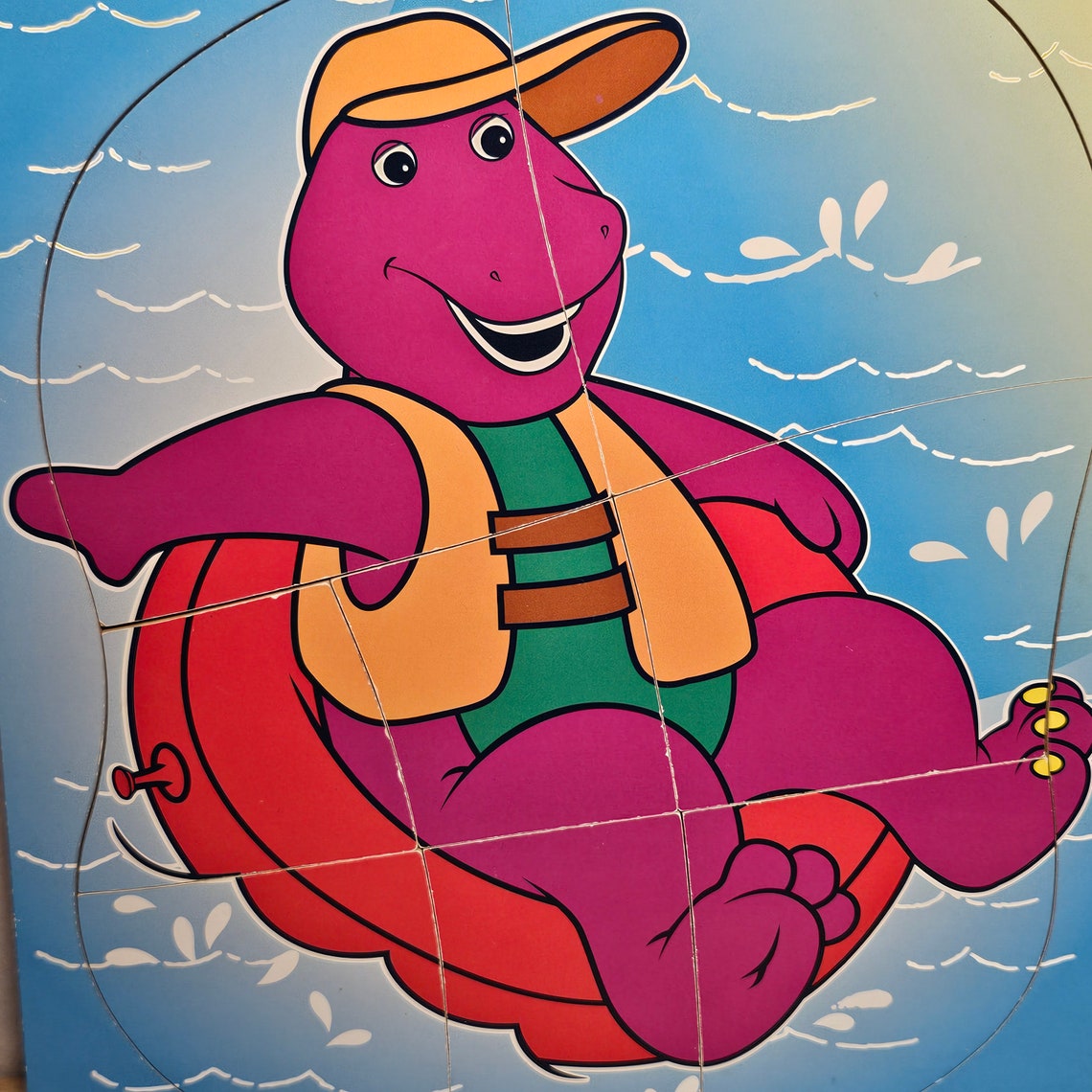 Vintage 2001 Mattel Barney the Dinosaur 8 Piece Wooden Frame Tray ...