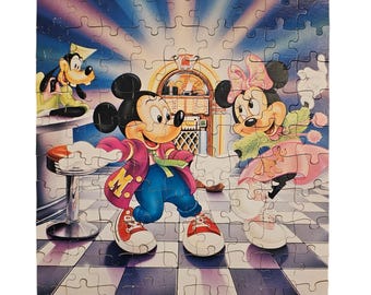 Vintage Mickey Mouse Walt Disney Roller Coaster Puzzle, Vintage