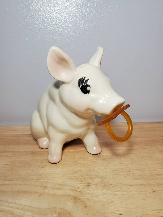 Vintage Rob Roy Piglet Piggy Bank With Pacifier - Etsy