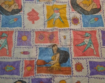 Vintage Disney's Pocahontas Full Sized Polyester Blanket