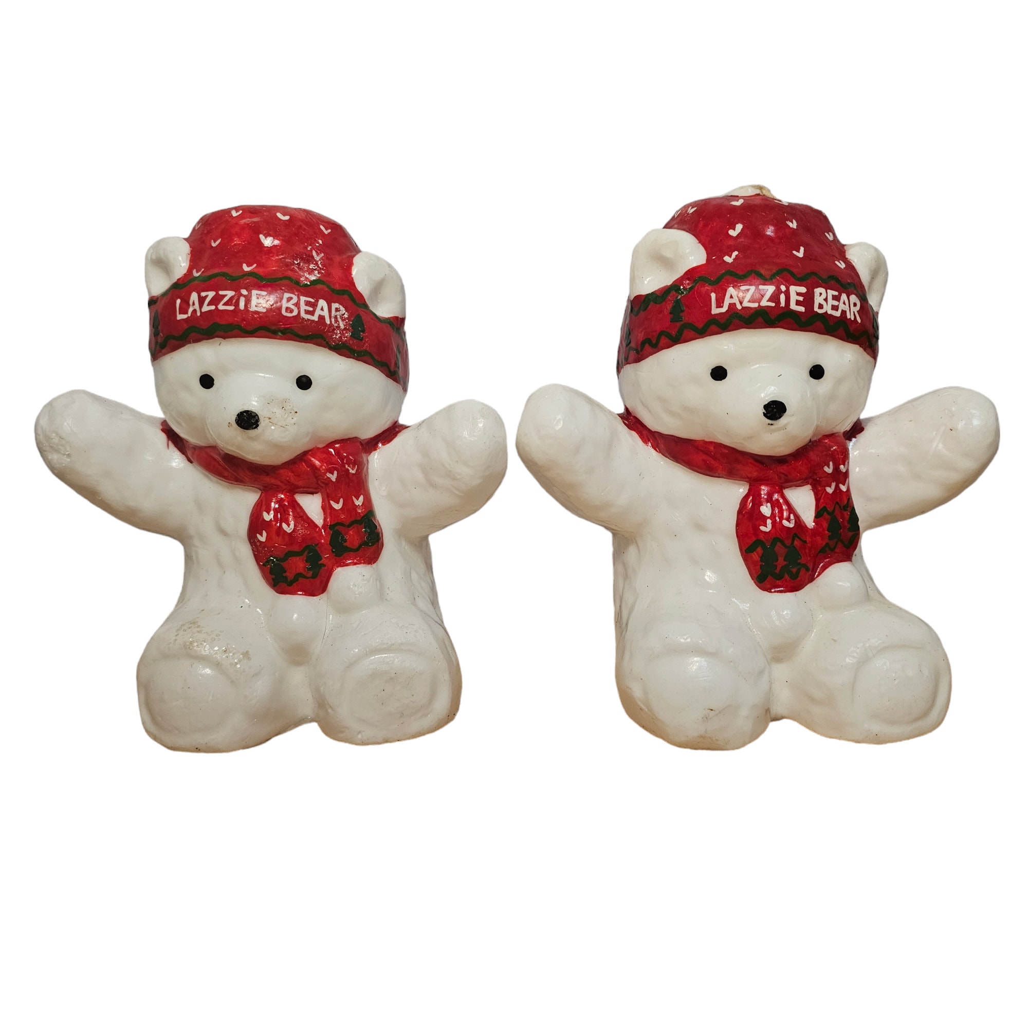 Vintage 80's Lazurus Stores Lazzie Bear Holiday Christmas Candles