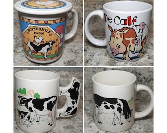 Vintage Cow Coffee Mugs