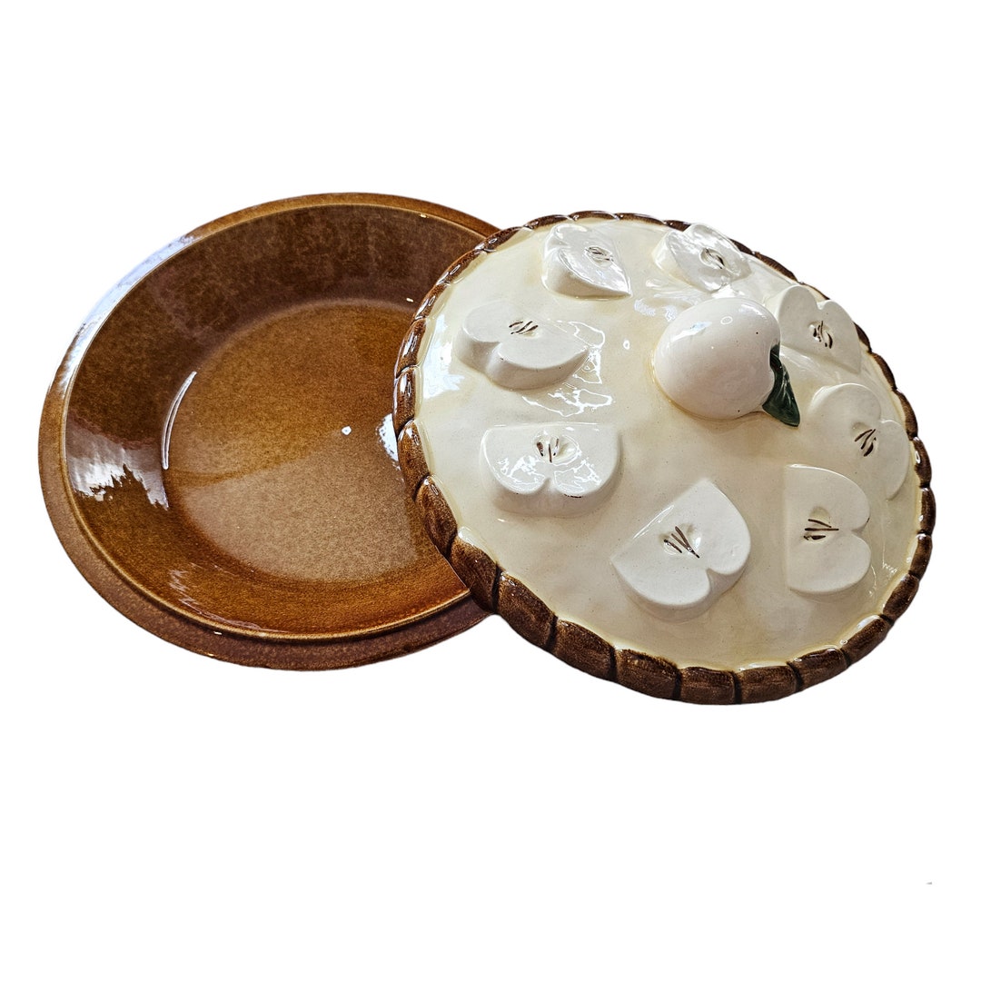 Vintage Over and Back Pie Keeps 11" Ceramic Apple Pie Plate & Lid - Etsy