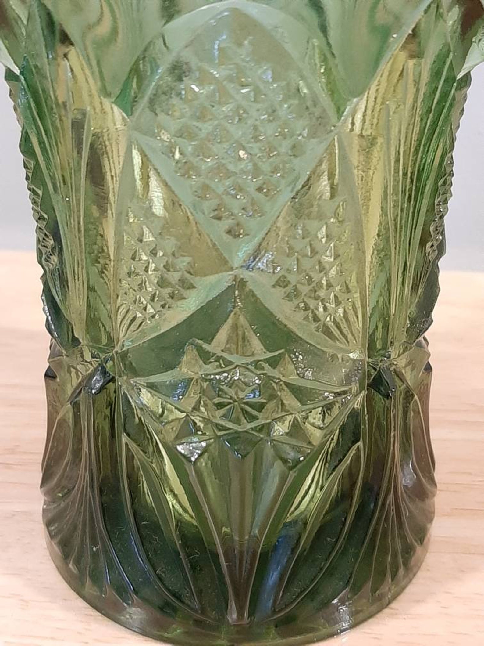 Vintage Green Glass Tumblers Etsy