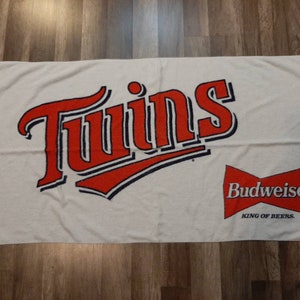 Vintage Budweiser Beer & Minnesota Twins Sherry Beach Towel