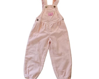 Kids Vintage Rare Oshkosh B'gosh Pink Corduroy Printed Overalls, 6