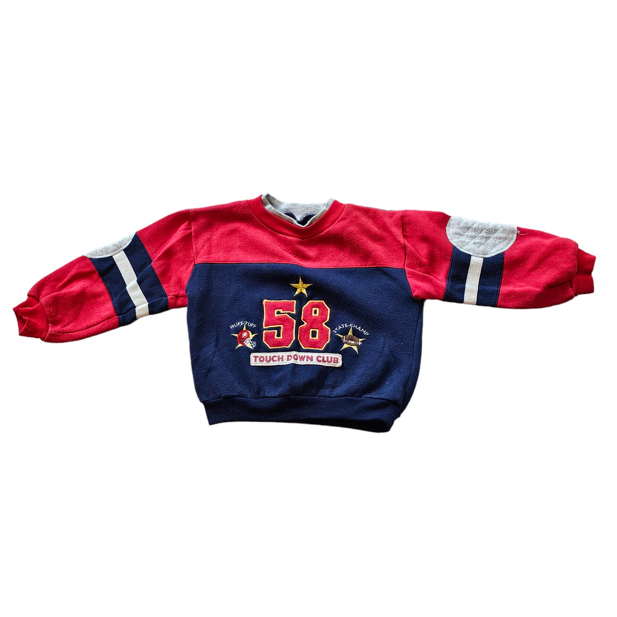 Vintage Boys Toddler Ruff Tuff Touch Down Club Football Sweatshirt