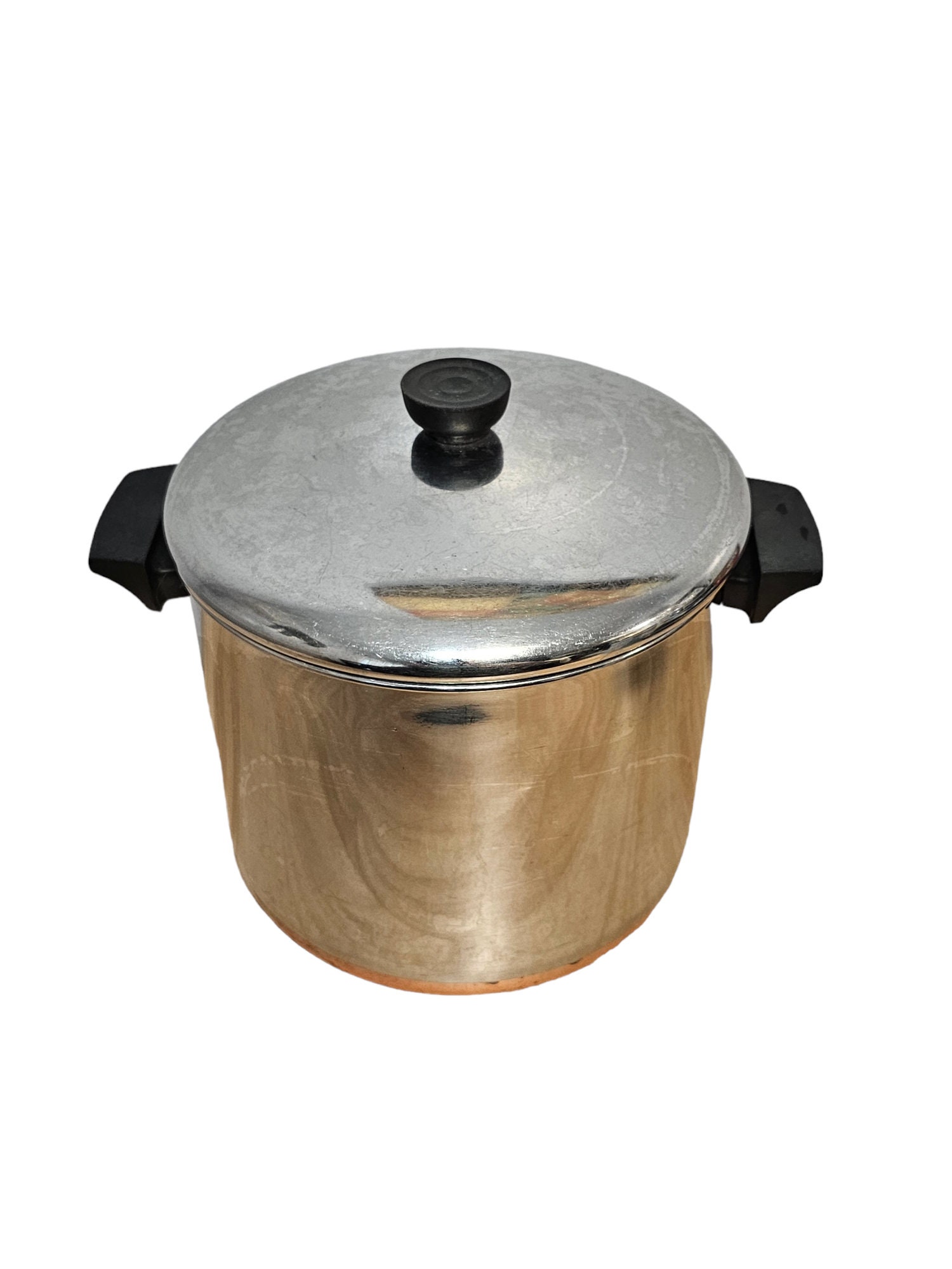 Revere Ware 3 Qt Copper Clad Stainless Sauce Pan Fry Pot Steamer Insert Lid  3pc