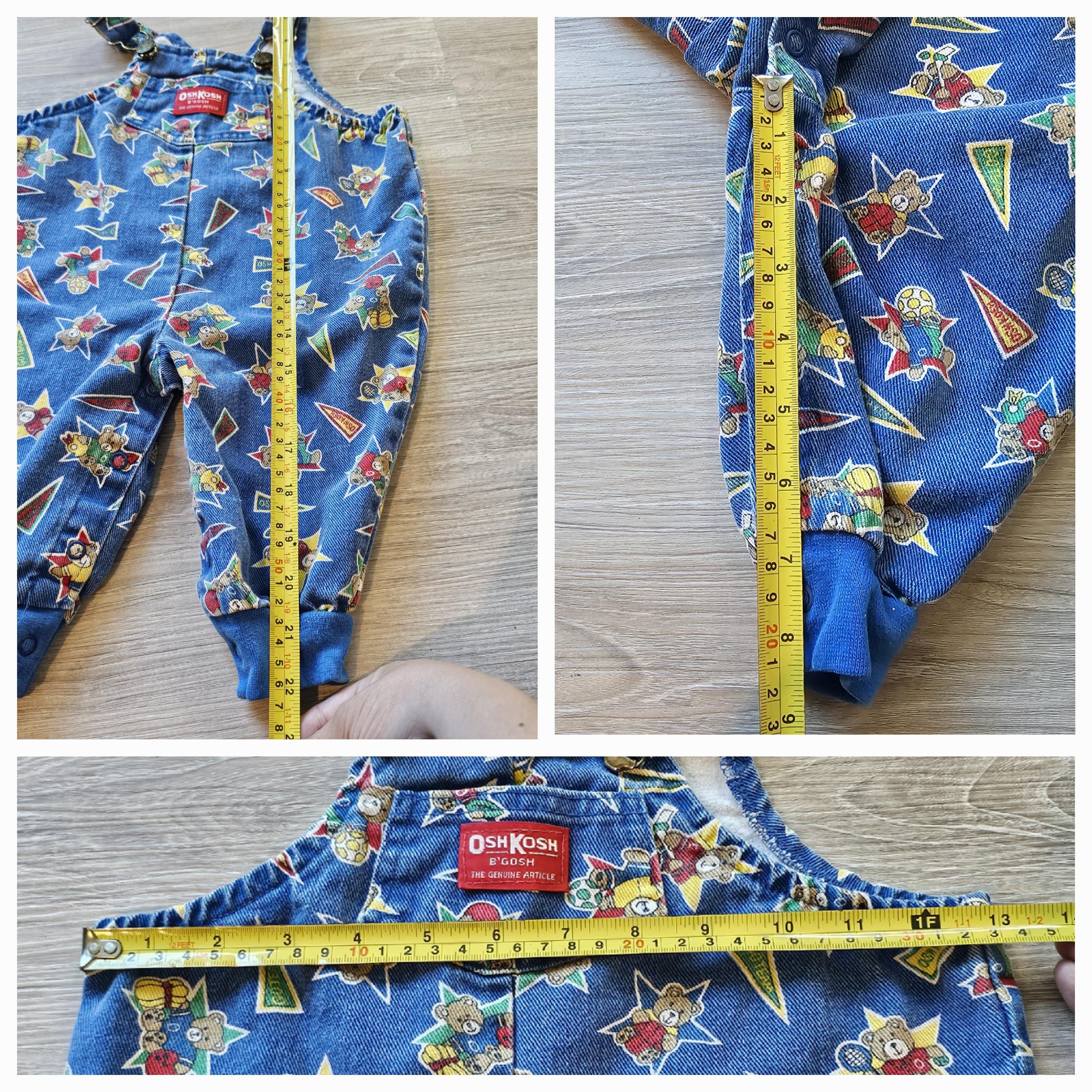 Vintage Oshkosh B'gosh Vestbak Teddy Bear Sports Baby 6/9mo Blue