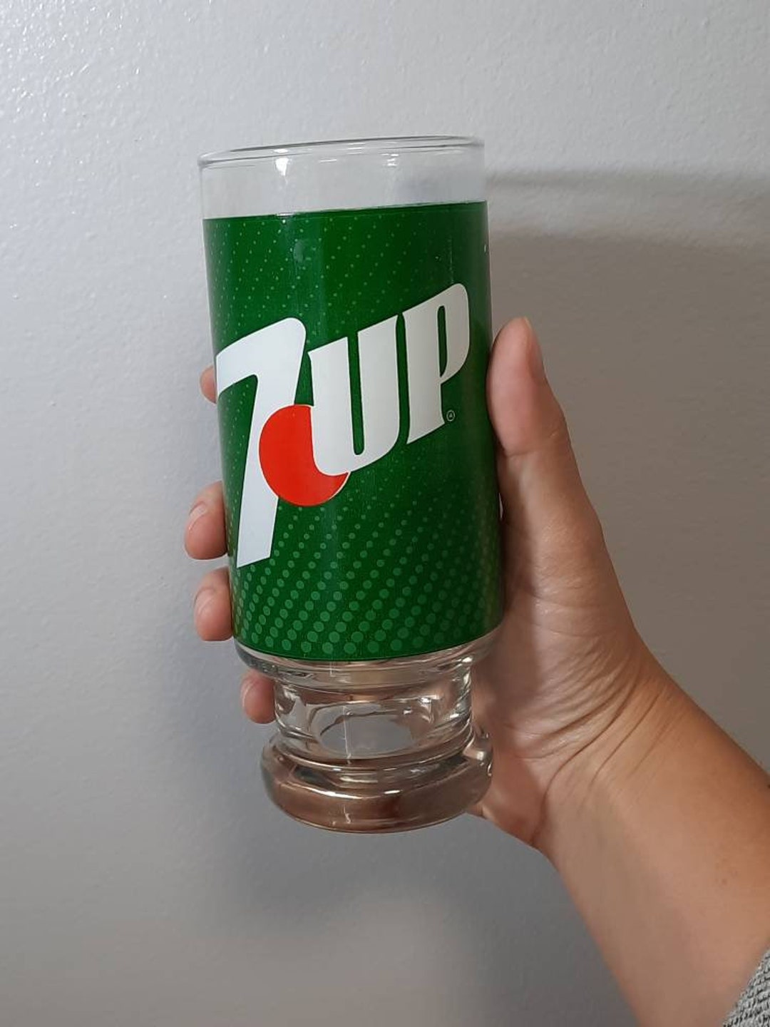 Vintage 90s 7up FIDO DIDO Surfer Character Promo Drinking Glass Pepsico  Rare Early 90s Mascot Collectible Advertising Tumbler Glassware 