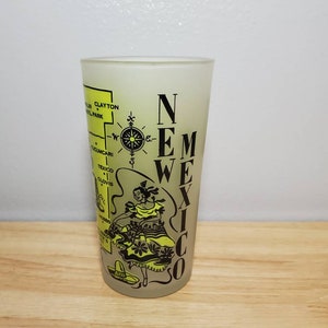 Vintage 50&#39;s Hazel Atlas New Mexico gefrostetes 5-Zoll-Sammlerglas
