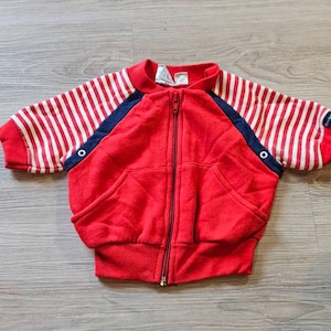 Vintage Choozie Sport Toddler 3T Unisex Red Short Sleeve Zip Up Sweater